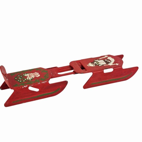 JACKSON N JILL Red Sleigh Decor Christmas Decoration Metal 8" X 2" X 1.5" - Picture 4 of 5